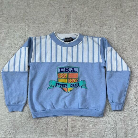 Vintage 90s Members Only Pastel Kids USA Sports Craze Crewneck Sweatshirt - Picture 1 of 6